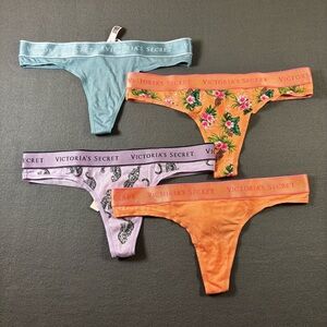 Victoria's Secret Women's Cotton Logo Thong Underwear, Panties Size Small